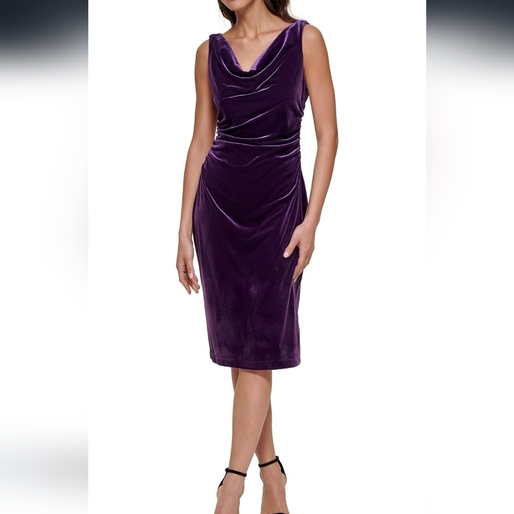 Kensie Purple Velvet Dress New